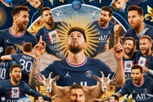 法甲官方晒海报祝贺梅西达成900球里程碑：900球，GOAT梅西