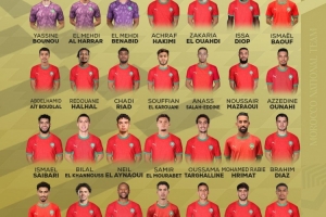 摩洛哥国家队名单：阿什拉夫、迪亚斯、布努、马兹拉维在列