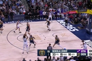 生涯第195次！约基奇助攻卡约三分追平 同时达成33+15+10三双